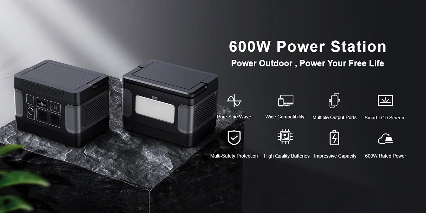 600W termodurický solární generátor pro nouzové nabíjení
